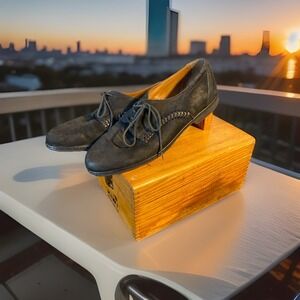 Pino Suede Oxfords Leather Italian Made 42 Black